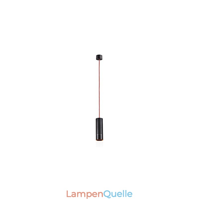 1-flammige Mini-Pendelleuchte, schwarz eloxiert mit Aluminium