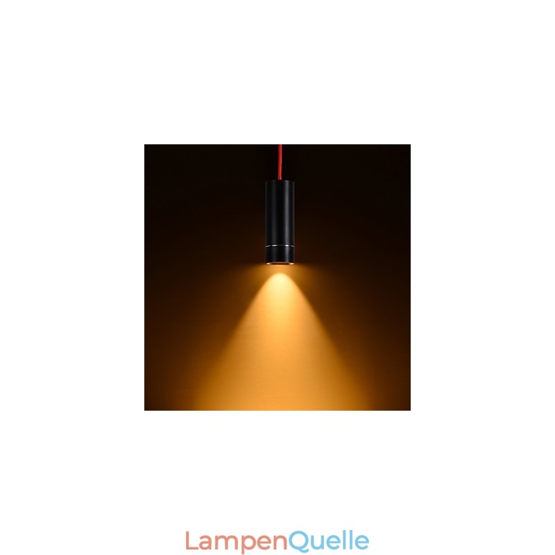 1-flammige Mini-Pendelleuchte, schwarz eloxiert mit Aluminium