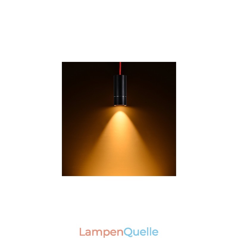 1-flammige Mini-Pendelleuchte, schwarz eloxiert mit Aluminium