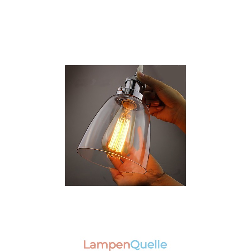 Moderne Chrom Glas Vintage Industrie Retro Fitting Edison Pendelleuchte Cafe Veranda Licht
