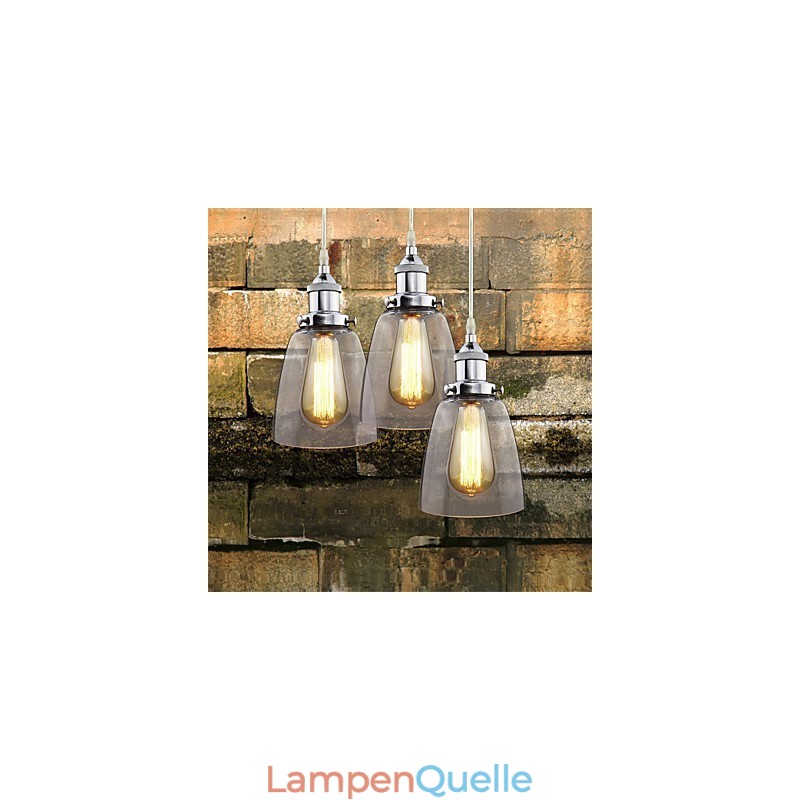 Moderne Chrom Glas Vintage Industrie Retro Fitting Edison Pendelleuchte Cafe Veranda Licht