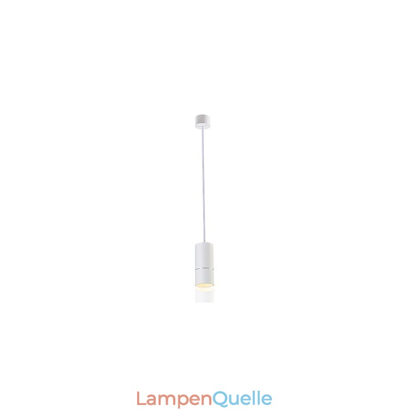 GE 05032 8W 136mm 1-flammige Mini-Pendelleuchte, gepudert weiß mit Aluminium