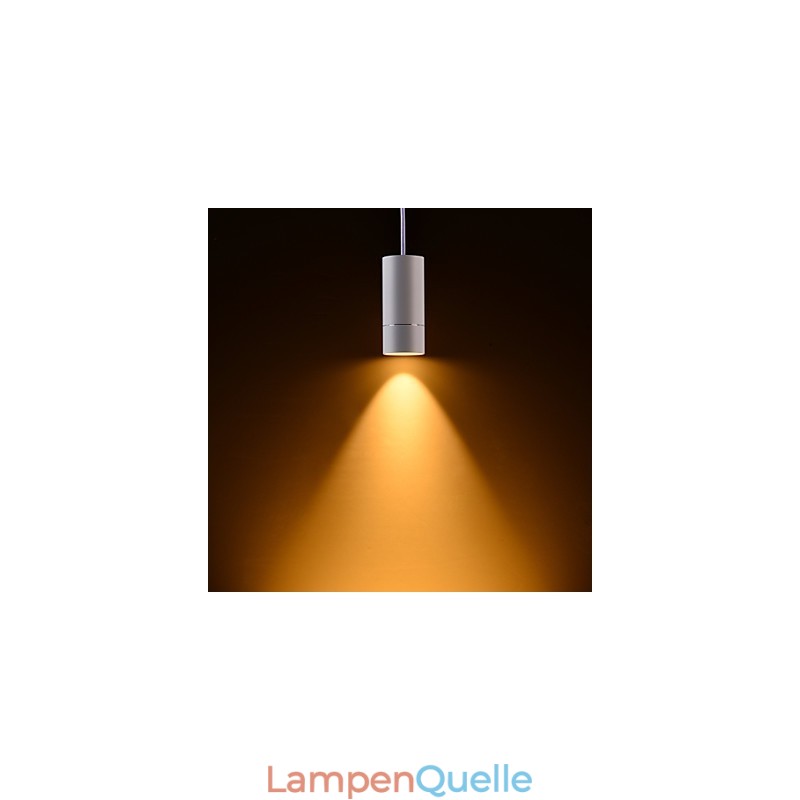 GE 05032 8W 136mm 1-flammige Mini-Pendelleuchte, gepudert weiß mit Aluminium