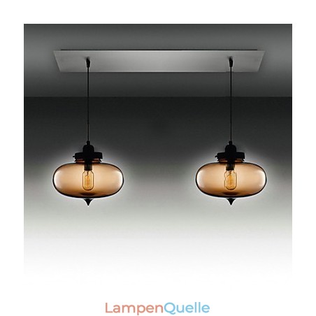 Moderne Hängeleuchte aus transparentem Glas mit 2 Lichtern im Blasen-Design Moderne Hängeleuchte aus transparentem Glas mit 2 Lichtern im Blasen-Design