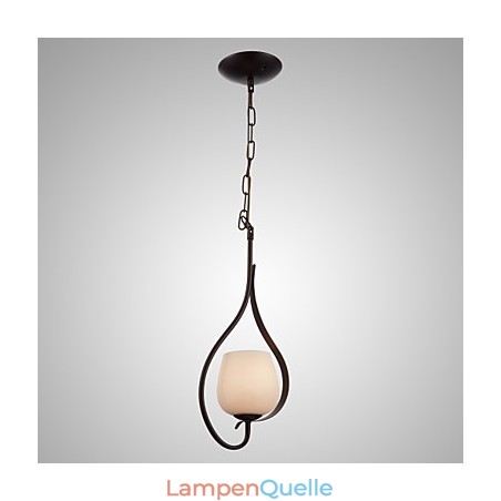 Eisenmalerei Pendelleuchte mit Glasschirm Klassische Beleuchtung Lampe 1 Kopf Eisenmalerei Pendelleuchte mit Glasschirm Klassische Beleuchtung Lampe 1 Kopf
