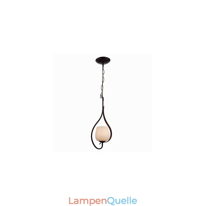 Eisenmalerei Pendelleuchte mit Glasschirm Klassische Beleuchtung Lampe 1 Kopf