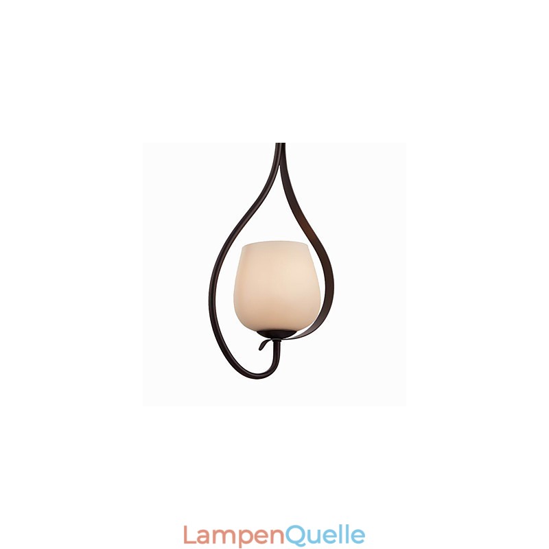 Eisenmalerei Pendelleuchte mit Glasschirm Klassische Beleuchtung Lampe 1 Kopf