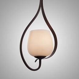 Eisenmalerei Pendelleuchte mit Glasschirm Klassische Beleuchtung Lampe 1 Kopf