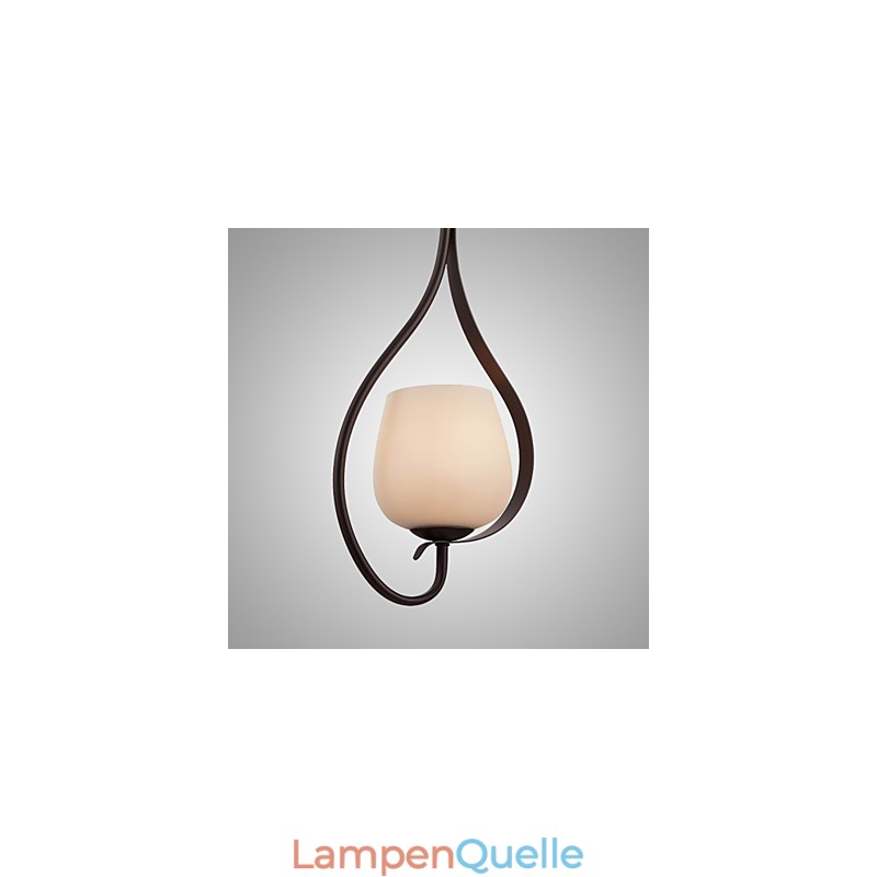 Eisenmalerei Pendelleuchte mit Glasschirm Klassische Beleuchtung Lampe 1 Kopf