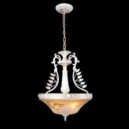 Weiß Anhänger Drei Lichter Muster Glas Schatten Hand Vergoldet Europäischen Retro