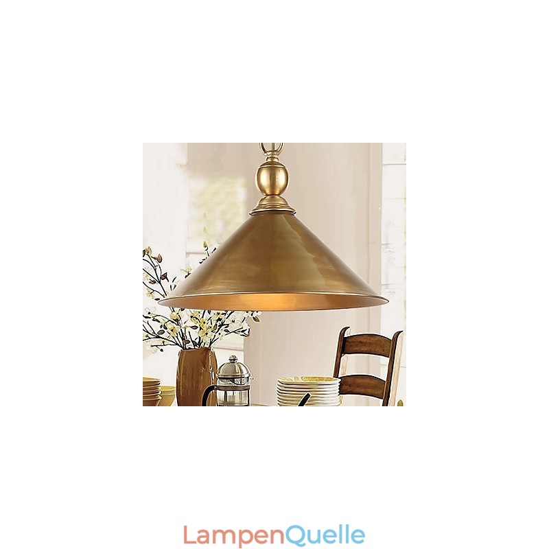 Pendelleuchte aus reinem Messing im Mini-Stil, traditionell, klassisch, Metall
