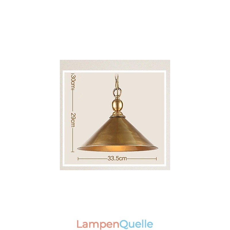 Pendelleuchte aus reinem Messing im Mini-Stil, traditionell, klassisch, Metall