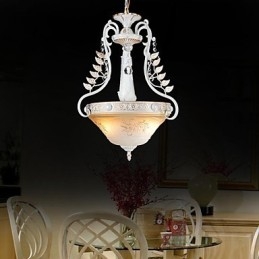 Weiß Anhänger Zwei Lichter Muster Glas Schatten Hand Vergoldet Europäischen Retro
