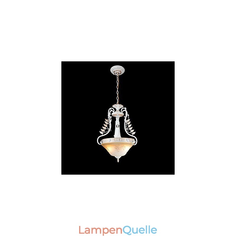 Weiß Anhänger Zwei Lichter Muster Glas Schatten Hand Vergoldet Europäischen Retro