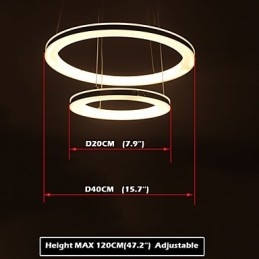Acryl Pendelleuchte Runde Kronleuchter Beleuchtung mit 2 Ringen Lampen Leuchten