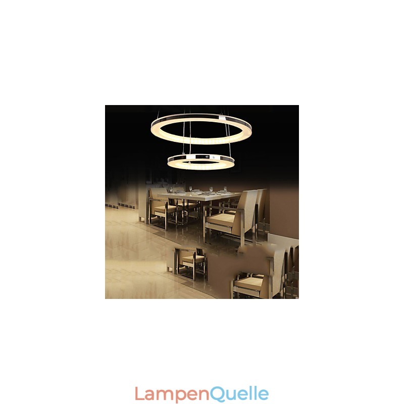 Acryl Pendelleuchte Runde Kronleuchter Beleuchtung mit 2 Ringen Lampen Leuchten