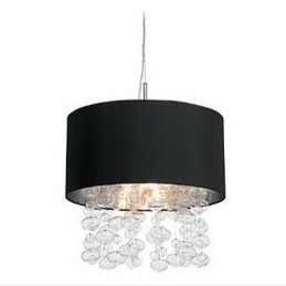 Moderne Pendelleuchte mit 7 Lichtern und schwarzem Lampenschirm aus Stoff (Basis)