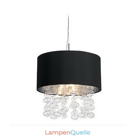 Moderne Pendelleuchte mit 7 Lichtern und schwarzem Lampenschirm aus Stoff (Basis) Moderne Pendelleuchte mit 7 Lichtern und schwarzem Lampenschirm aus Stoff (Basis)