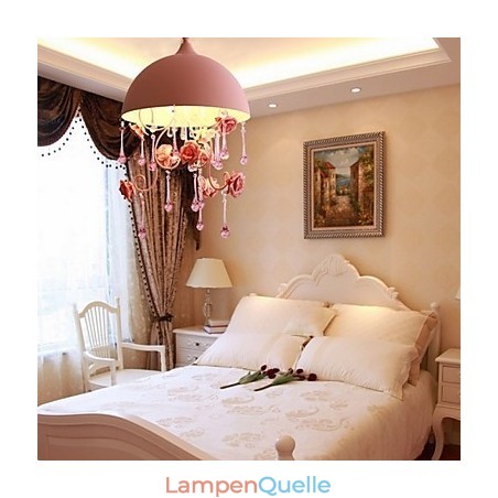 Eine kleine rosa Rose Garten Kronleuchter Lampe Iron Princess