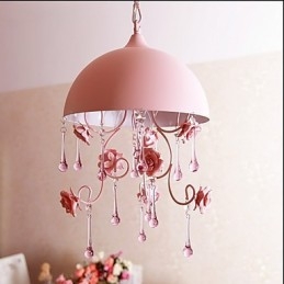 Eine kleine rosa Rose Garten Kronleuchter Lampe Iron Princess
