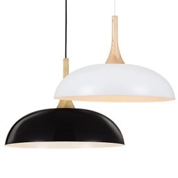 Mini Künstlerische Pendelleuchte 1 Licht Moderne Schlichtheit Schwarz Weiß Finish Aluminium & Holz Droplight