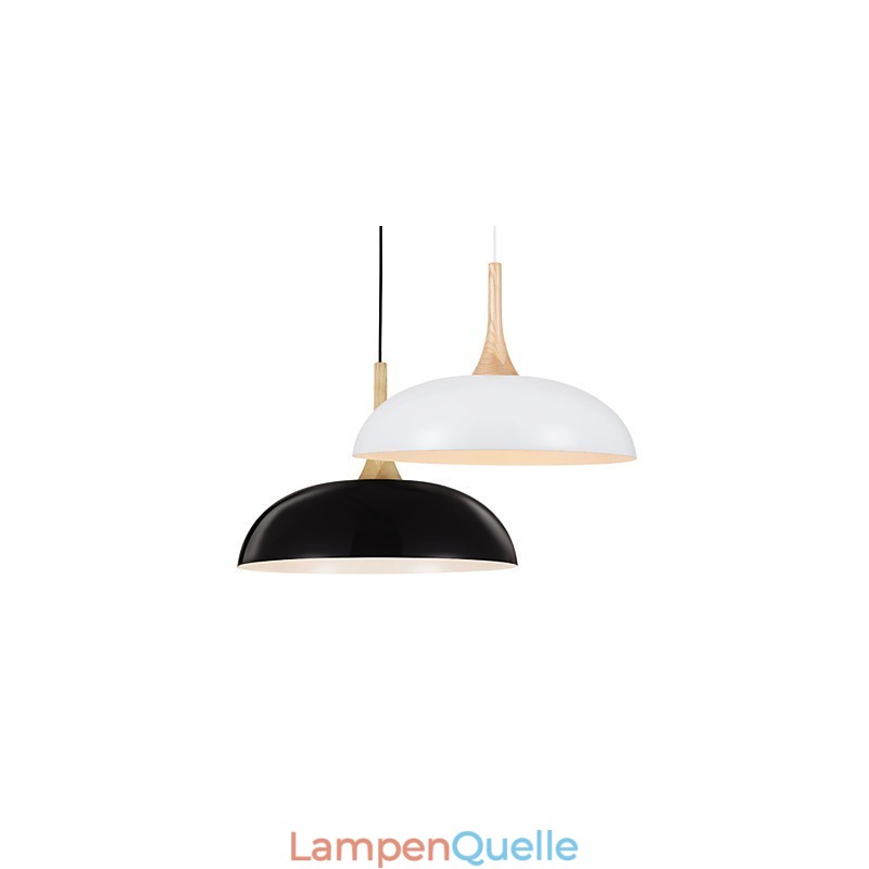 Mini Künstlerische Pendelleuchte 1 Licht Moderne Schlichtheit Schwarz Weiß Finish Aluminium & Holz Droplight