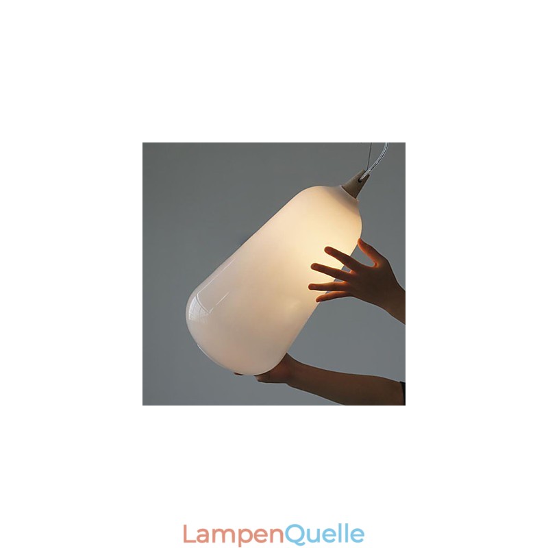 Milchweiße Glasflasche Pendelleuchte Natural Curve