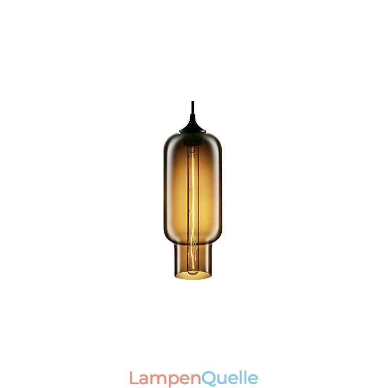 Moderne 70-W-Pendelleuchte aus Glas im braunen Blasendesign