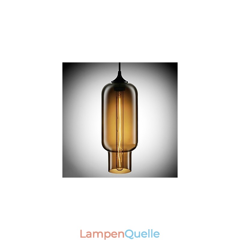 Moderne 70-W-Pendelleuchte aus Glas im braunen Blasendesign