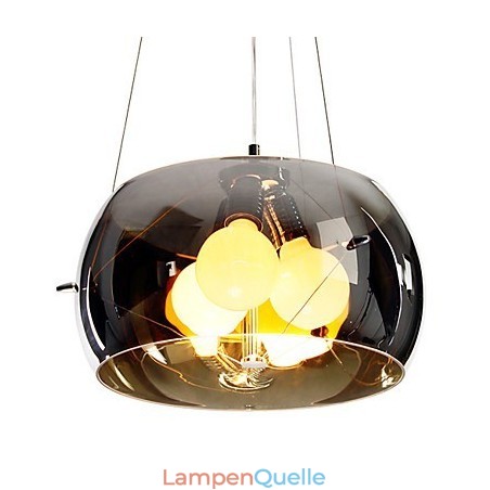 Moderne, malerische Pendelleuchte im italienischen Stil mit 3 Lichtern und schwarzem, transparentem Schirm Moderne, malerische Pendelleuchte im italienischen Stil mit 3 Lichtern und schwarzem, transparentem Schirm