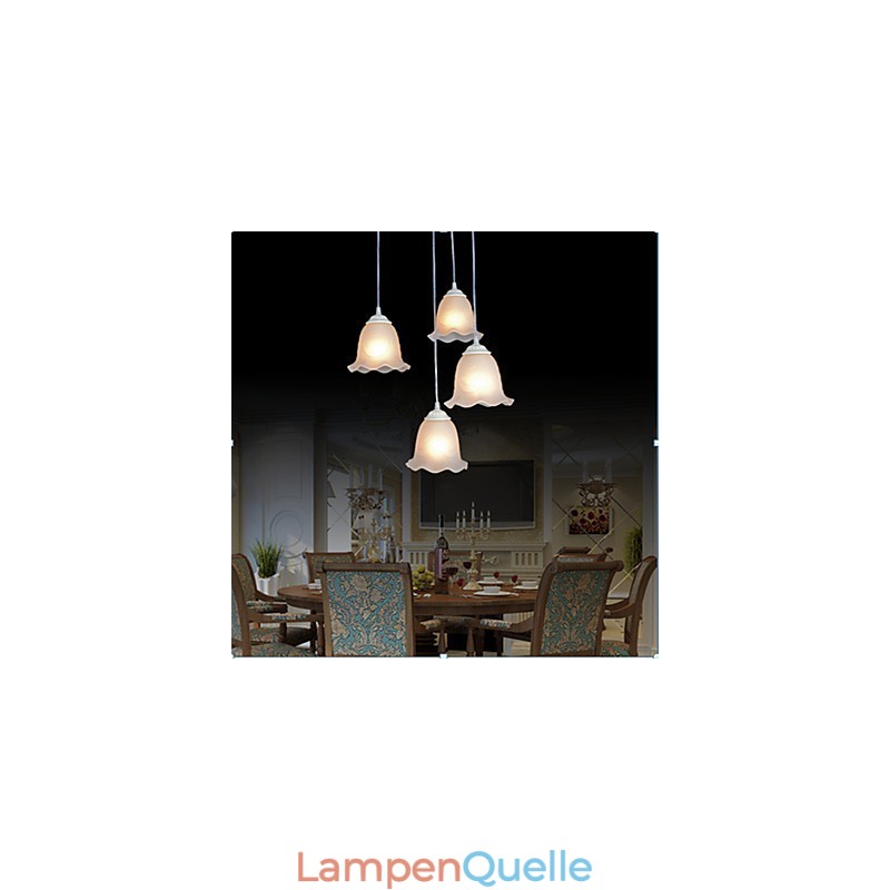 Pendelleuchte Vier Lichter Weiß Europäisch Retro Klassisch