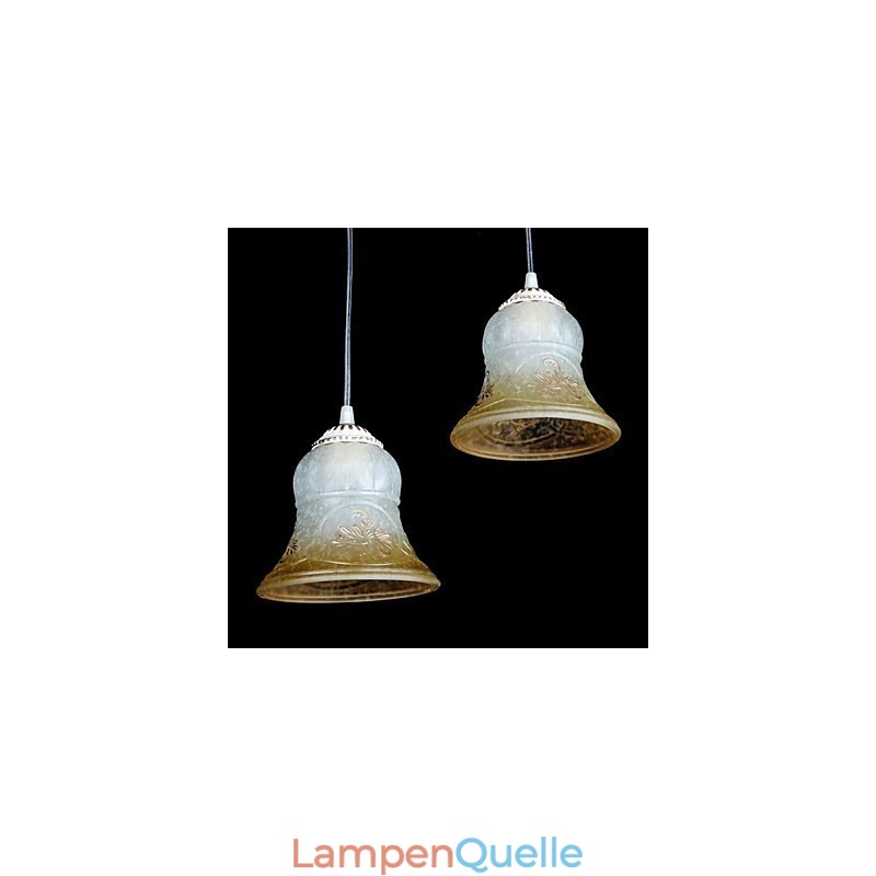 Weiß Anhänger Drei Lichter Muster Glas Schatten Hand Vergoldet Europäischen Retro