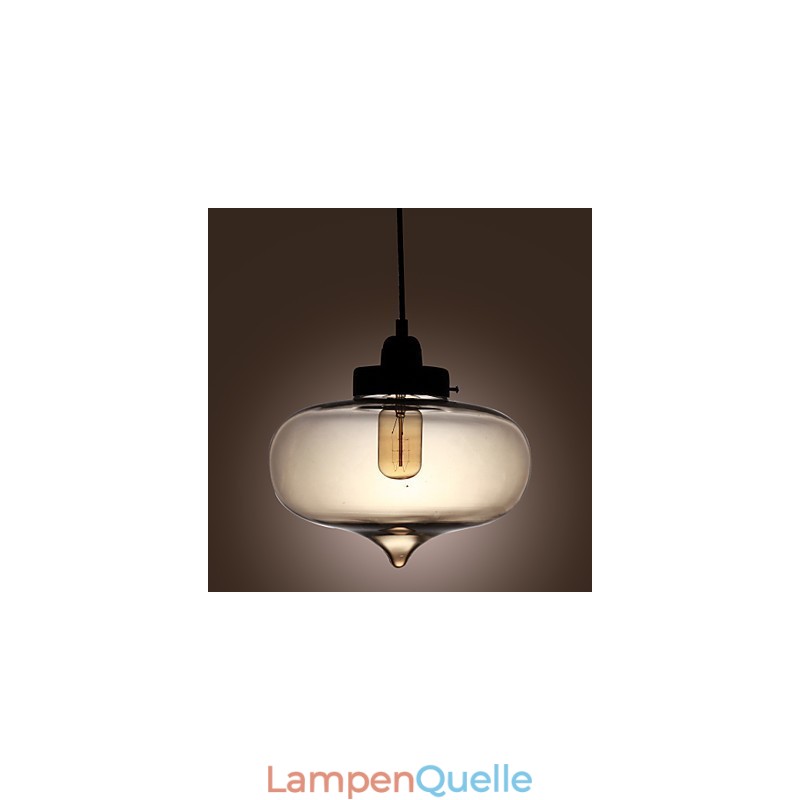 Transparente Glas-Pendelleuchte im braunen Blasen-Design