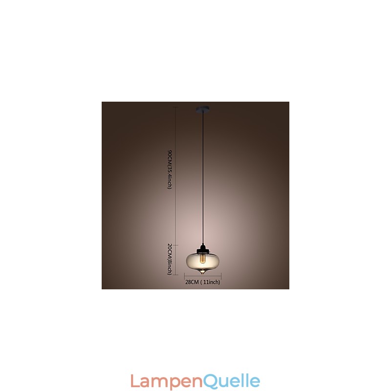 Transparente Glas-Pendelleuchte im braunen Blasen-Design