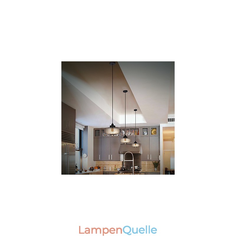 Transparente Glas-Pendelleuchte im braunen Blasen-Design