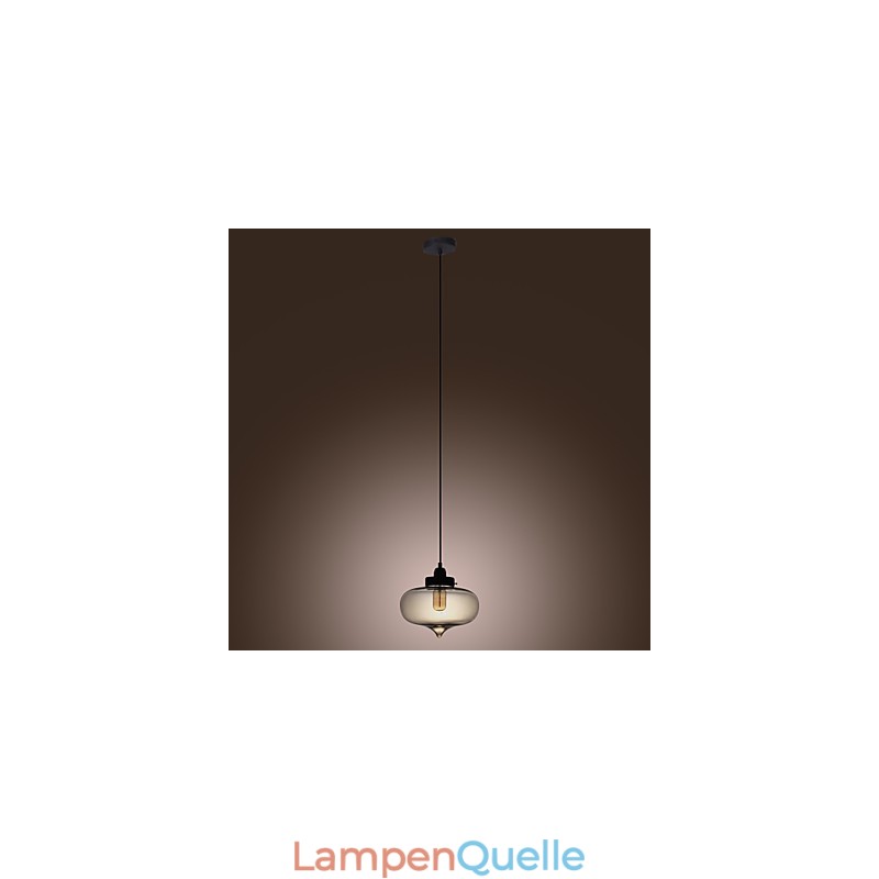 Transparente Glas-Pendelleuchte im braunen Blasen-Design