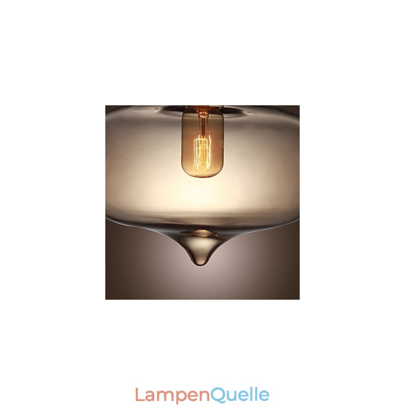 Transparente Glas-Pendelleuchte im braunen Blasen-Design