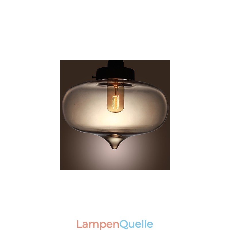Transparente Glas-Pendelleuchte im braunen Blasen-Design