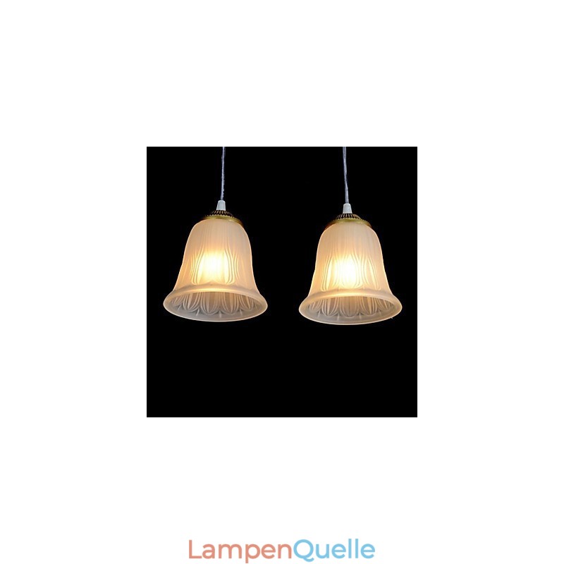 Bronze Anhänger Vier Lichter Muster Glasschirm Europäischen Retro Klassisch