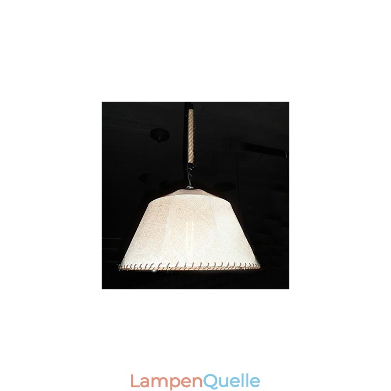 Pendelleuchte im nordamerikanischen Retro-Stil mit 1 Licht und Stoffschirm