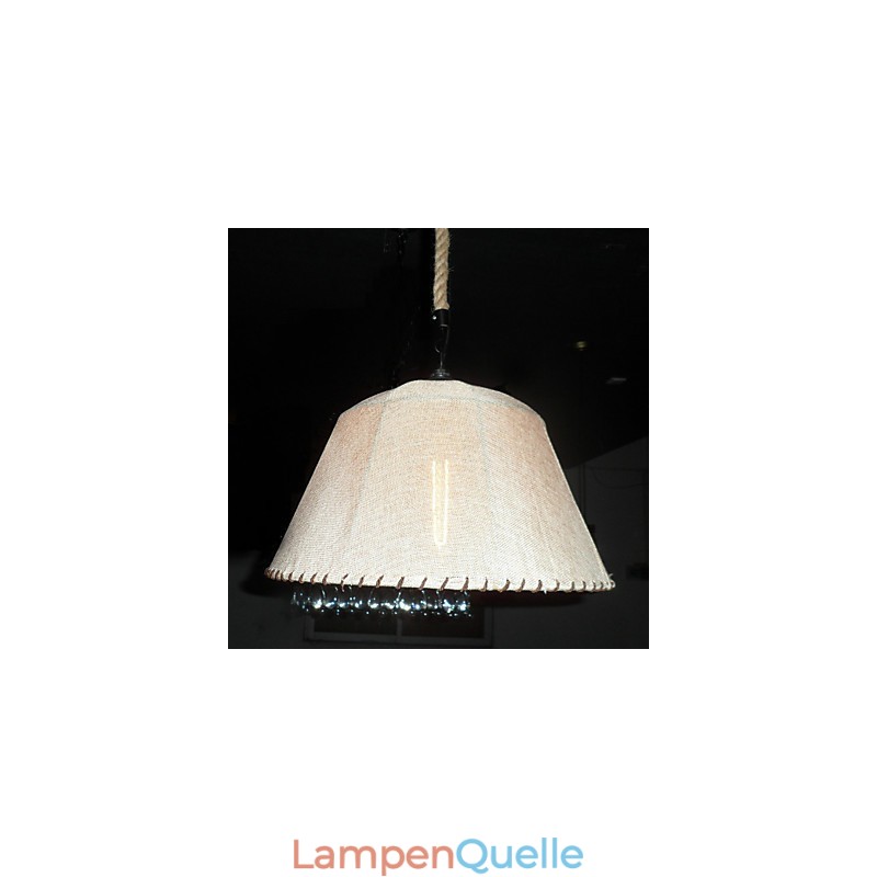 Pendelleuchte im nordamerikanischen Retro-Stil mit 1 Licht und Stoffschirm