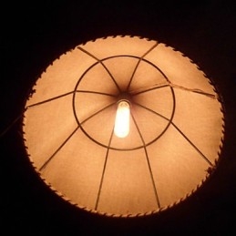 Pendelleuchte im nordamerikanischen Retro-Stil mit 1 Licht und Stoffschirm