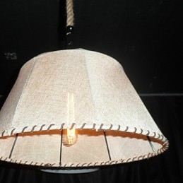 Pendelleuchte im nordamerikanischen Retro-Stil mit 1 Licht und Stoffschirm