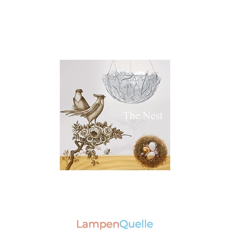 Moderne zeitgenössische Pendelleuchte aus silbernem Metall