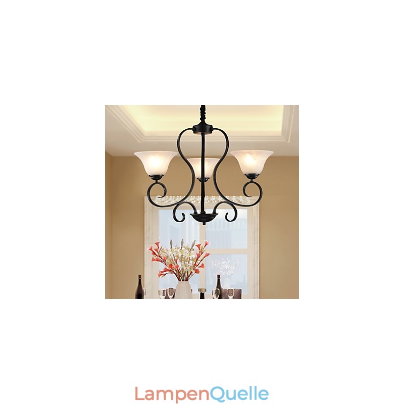 3 Lichter Retro Kronleuchter Country Metall