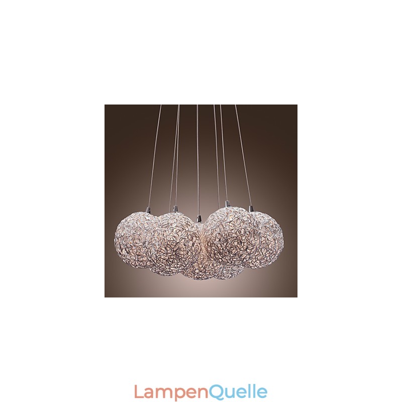 Moderne Pendelleuchte aus Aluminium mit 7 Lichtern