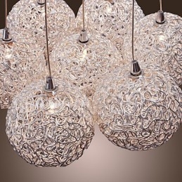 Moderne Pendelleuchte aus Aluminium mit 7 Lichtern