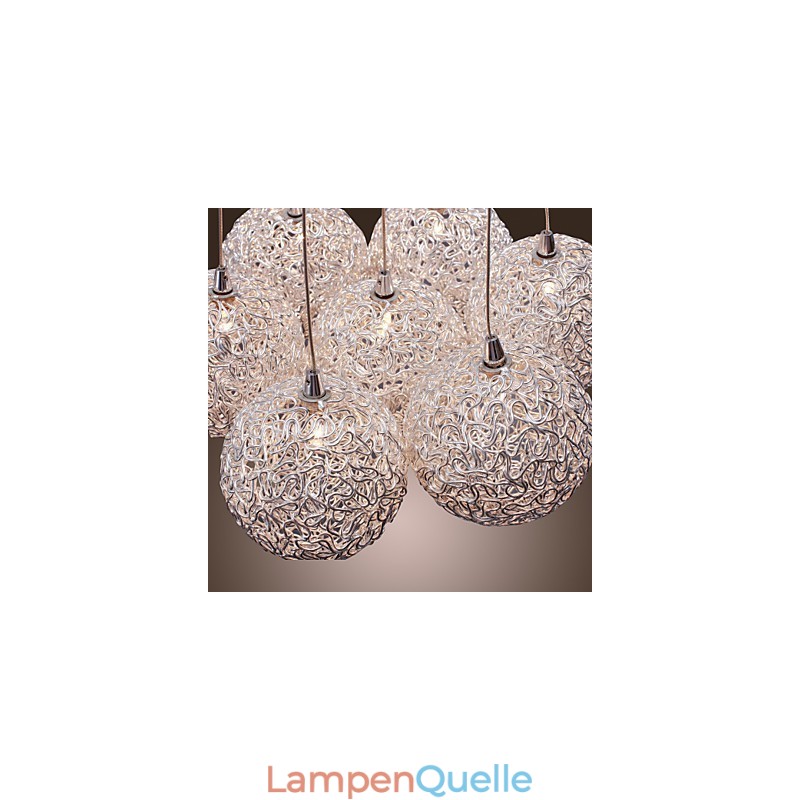 Moderne Pendelleuchte aus Aluminium mit 7 Lichtern