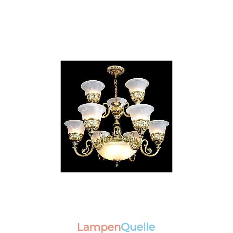 Traditioneller klassischer Vintage-Retro-Kronleuchter aus Bronzemetall