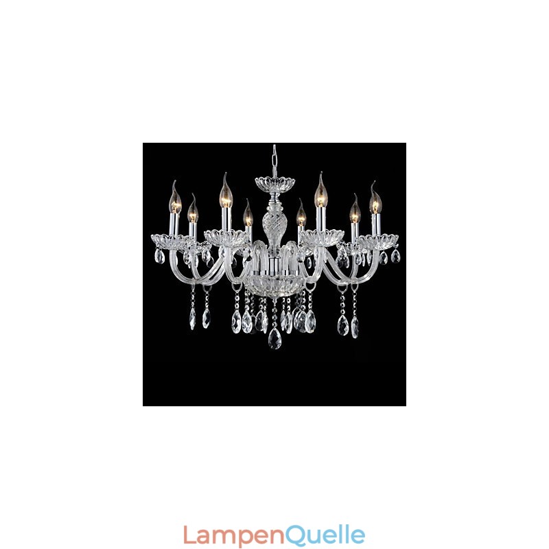 8 Licht Der Stil des Palastes Glas Kronleuchter mit Kerze Birne